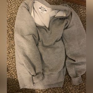 Grey Vintage Champion Quarter Zip, XXL Unisex